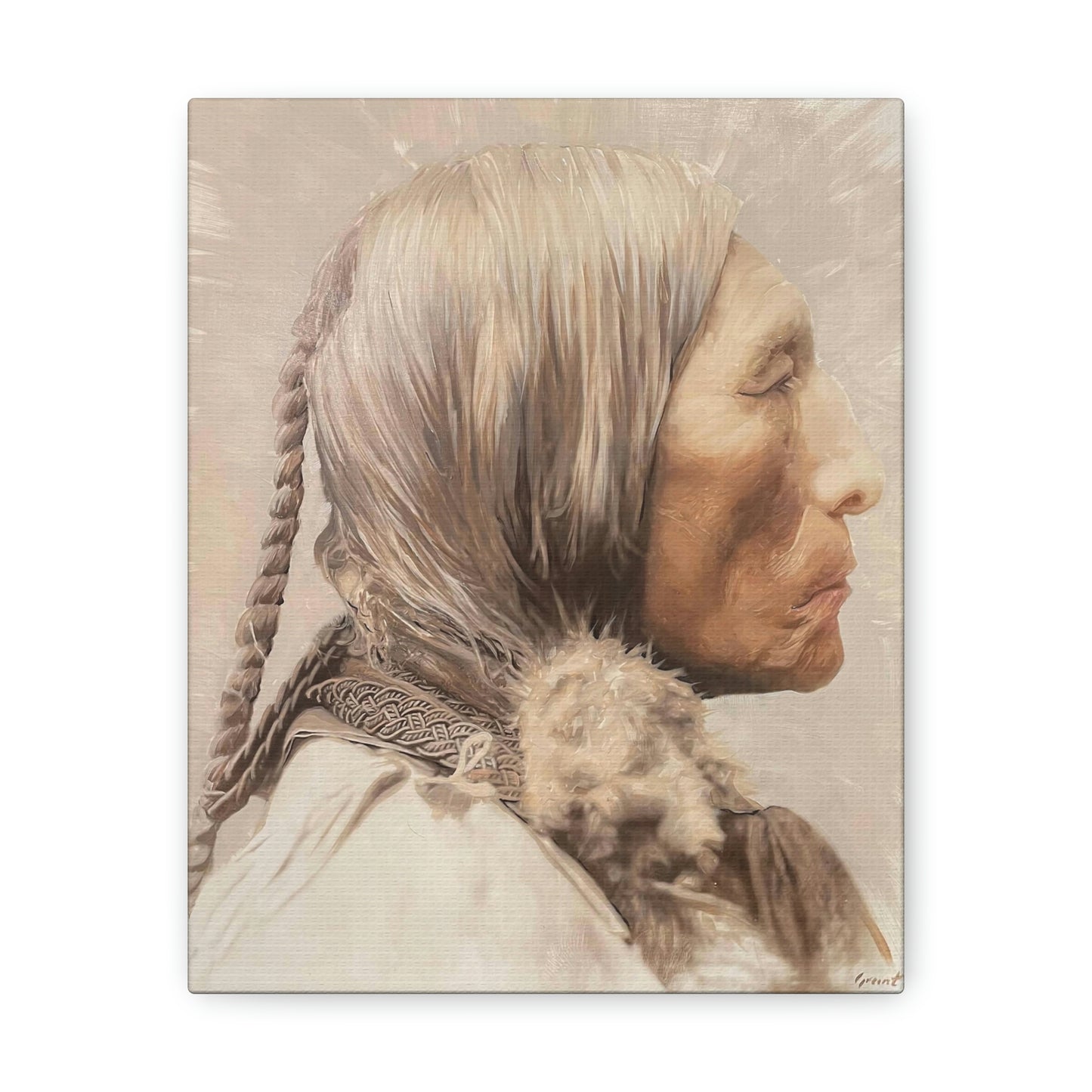 "Chief Wolf Robe" Stretched Canvas