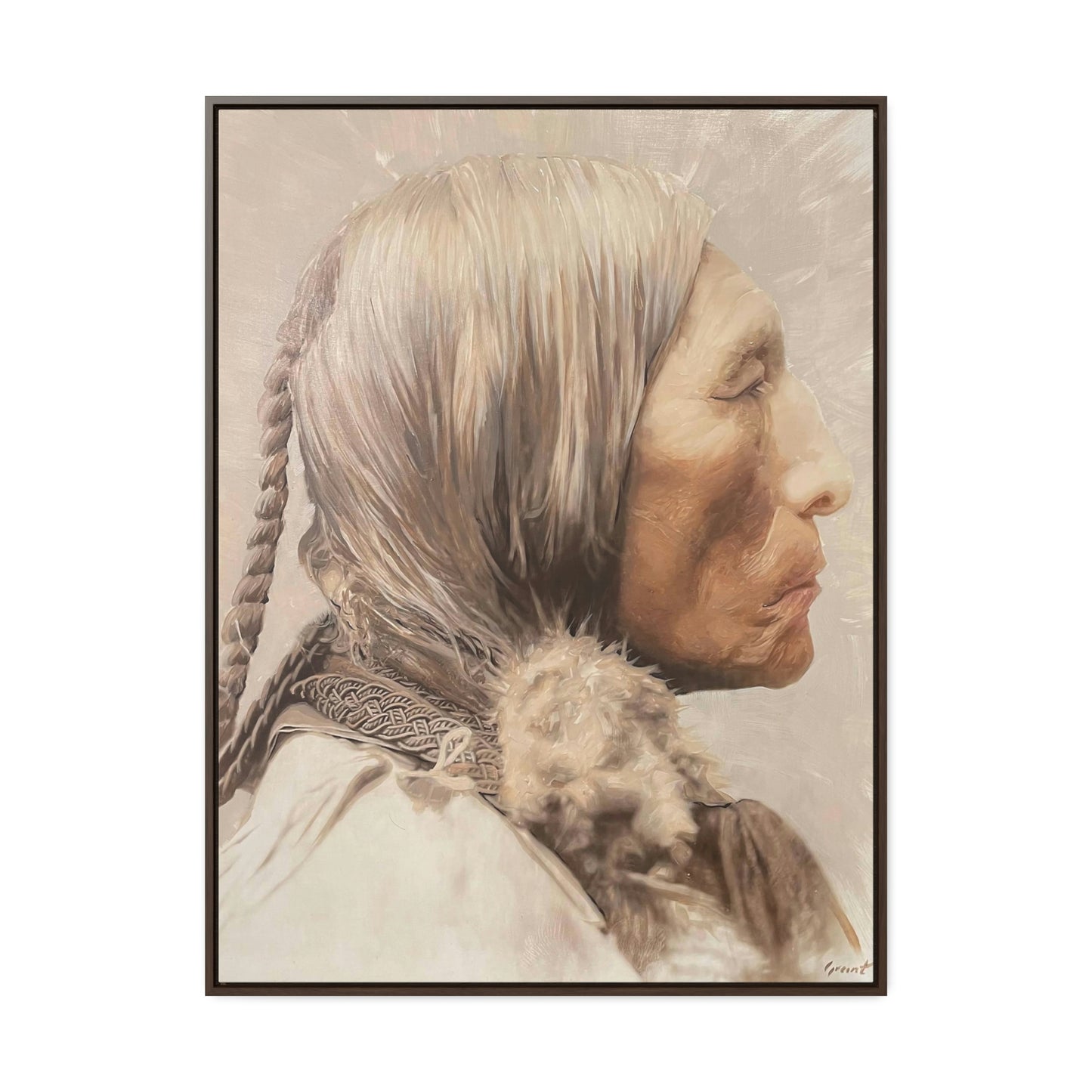 "Chief Wolf Robe" Framed Canvas