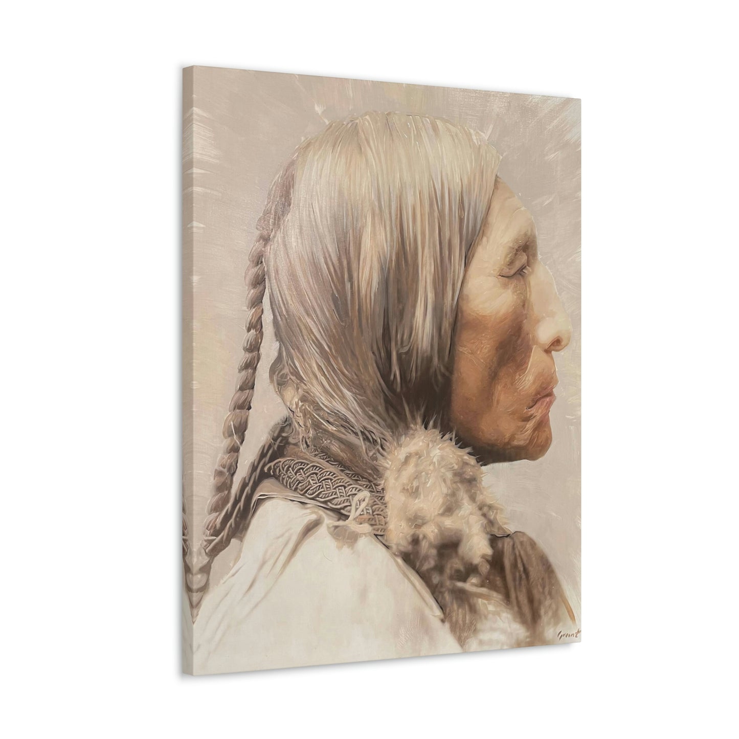 "Chief Wolf Robe" Stretched Canvas