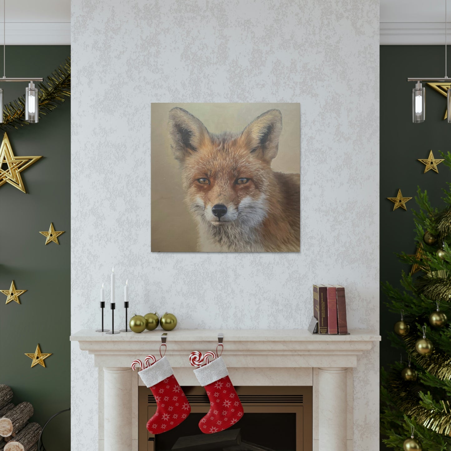 "Auburn Beauty" Stretched Canvas Fox Painting