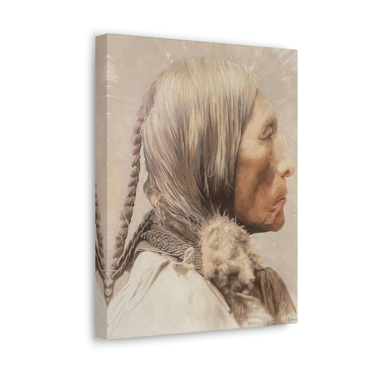 "Chief Wolf Robe" Stretched Canvas