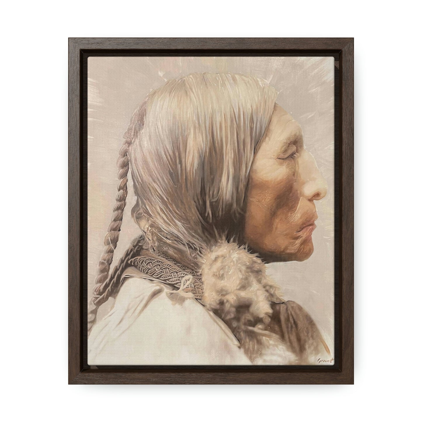 "Chief Wolf Robe" Framed Canvas