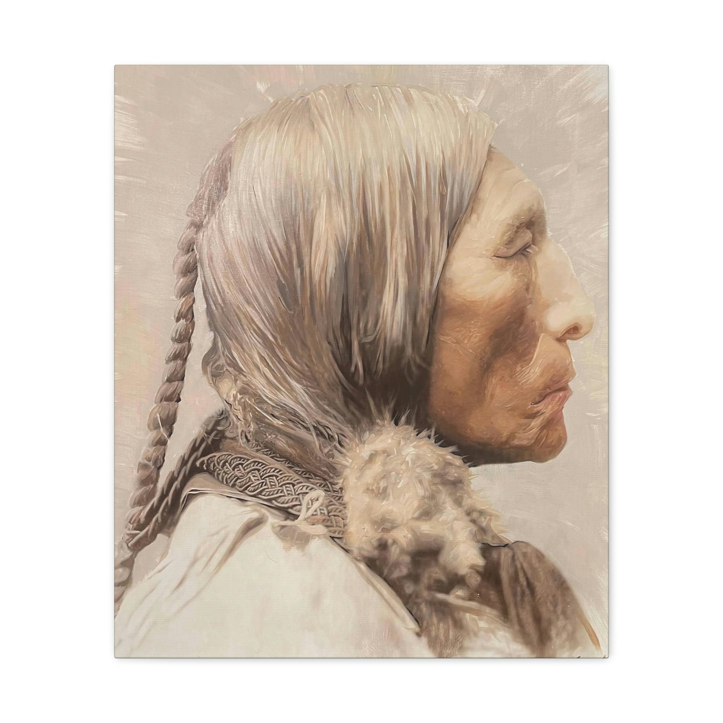 "Chief Wolf Robe" Stretched Canvas