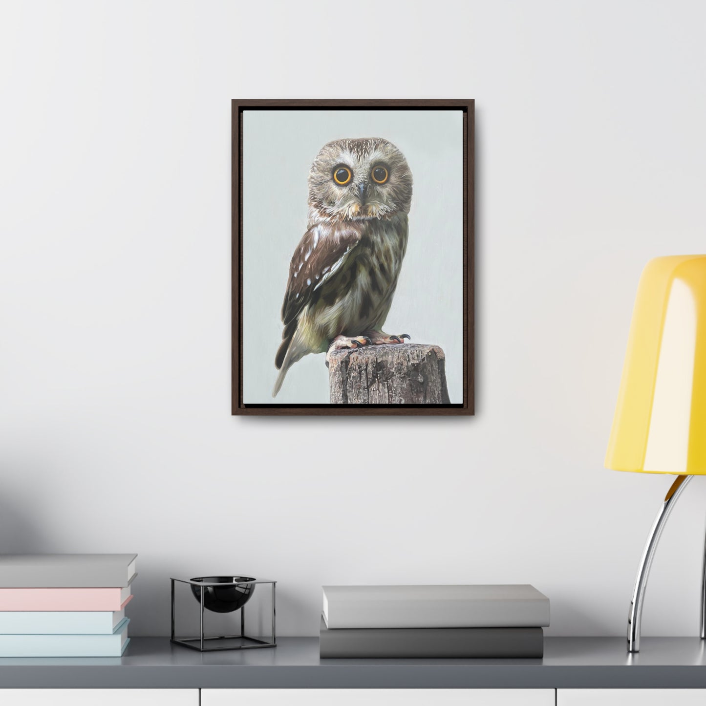 "Owl's Gaze" Framed Canvas