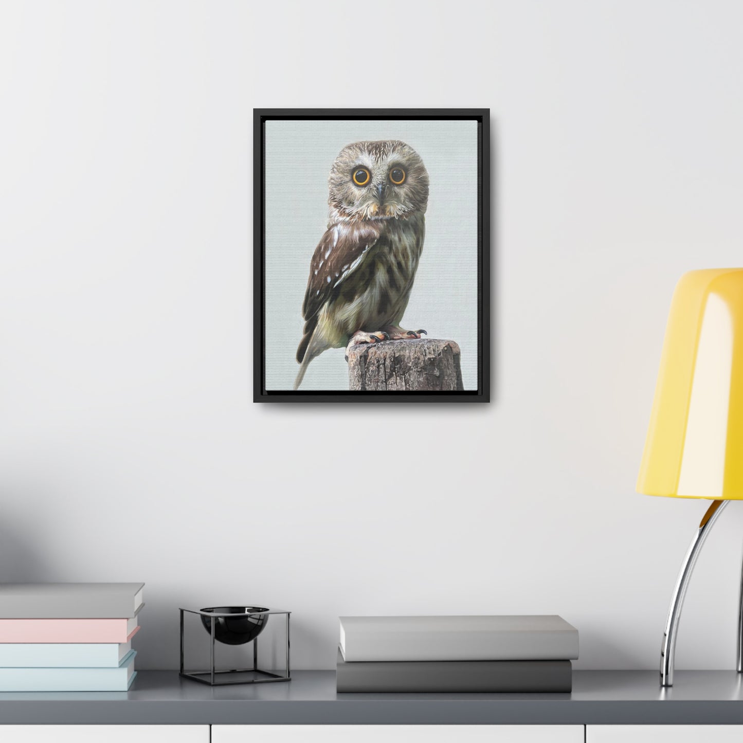 "Owl's Gaze" Framed Canvas