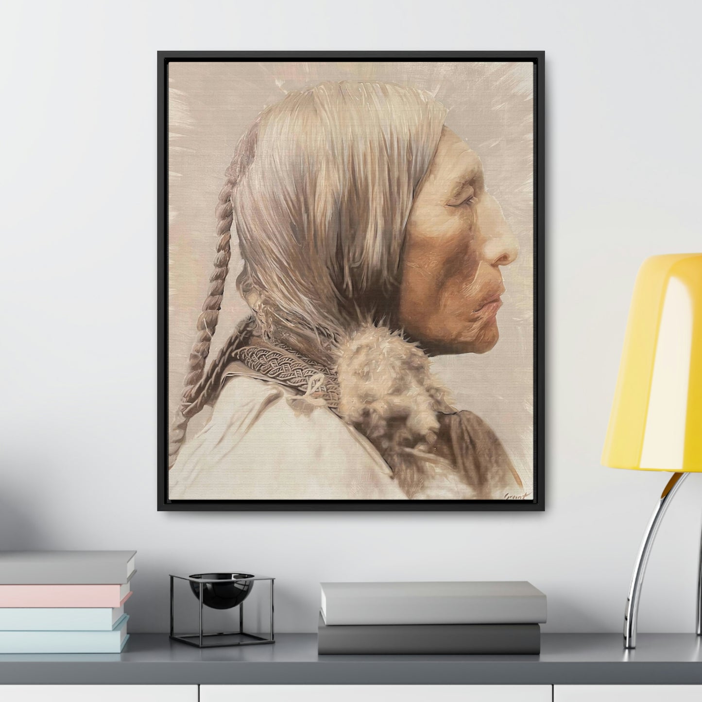 "Chief Wolf Robe" Framed Canvas