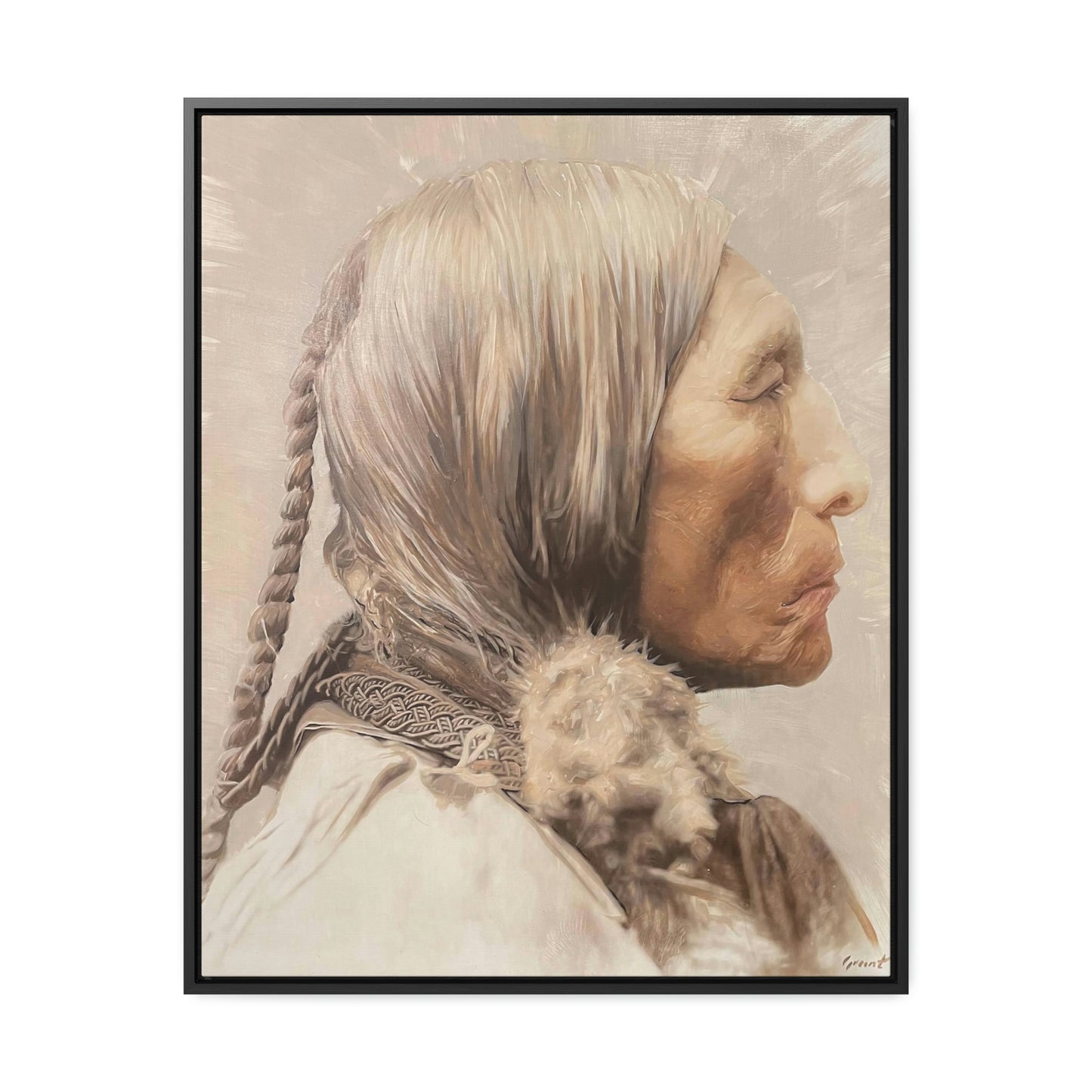 "Chief Wolf Robe" Framed Canvas