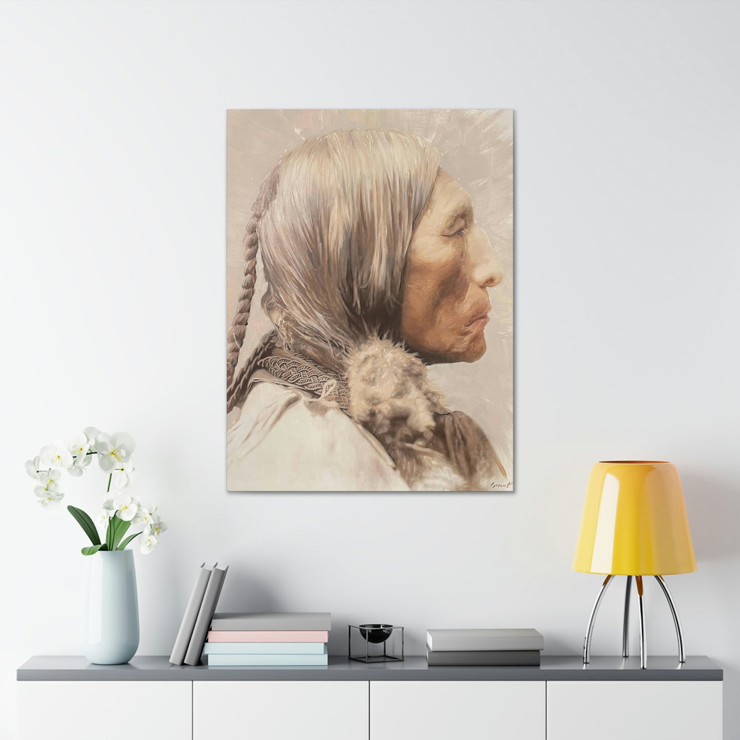 "Chief Wolf Robe" Stretched Canvas