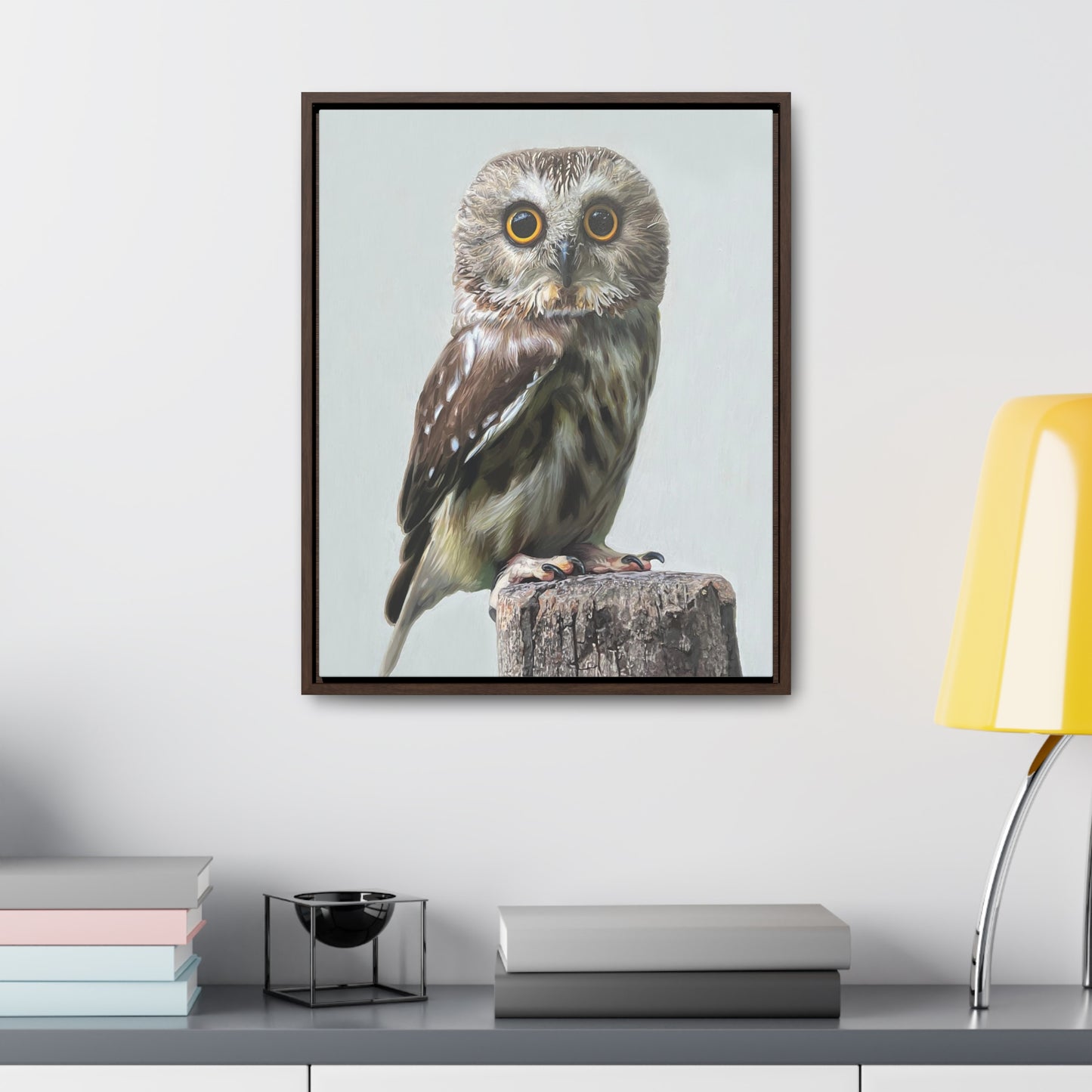 "Owl's Gaze" Framed Canvas