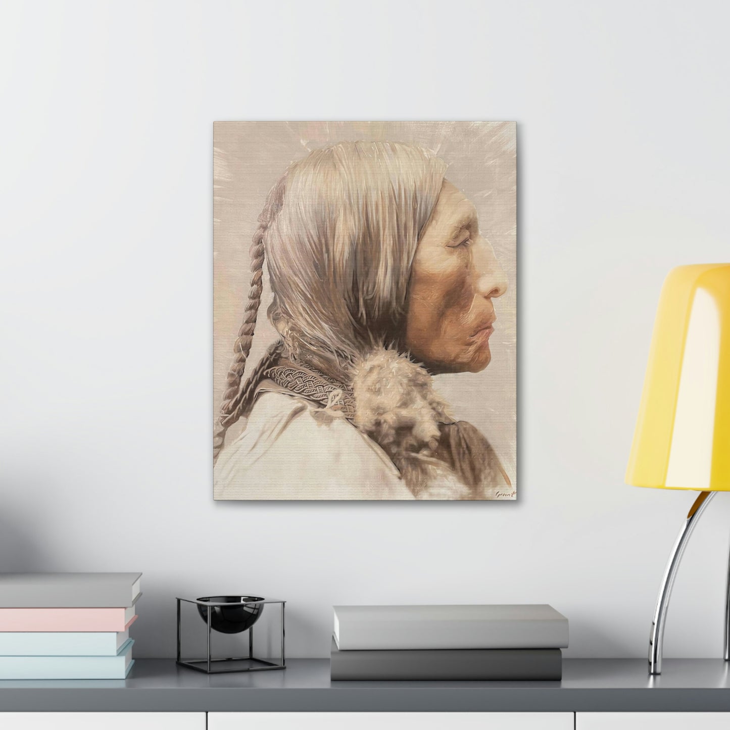 "Chief Wolf Robe" Stretched Canvas