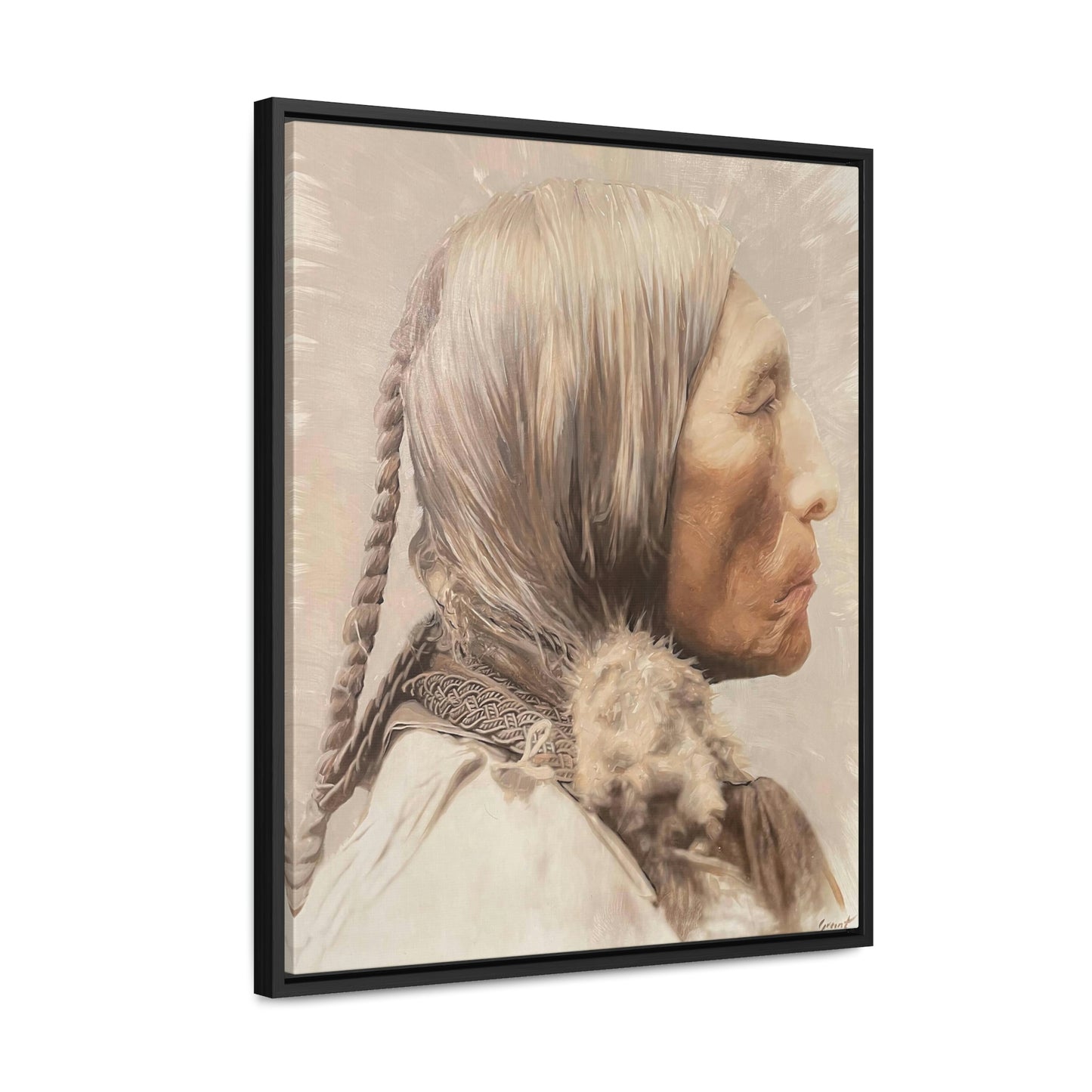 "Chief Wolf Robe" Framed Canvas