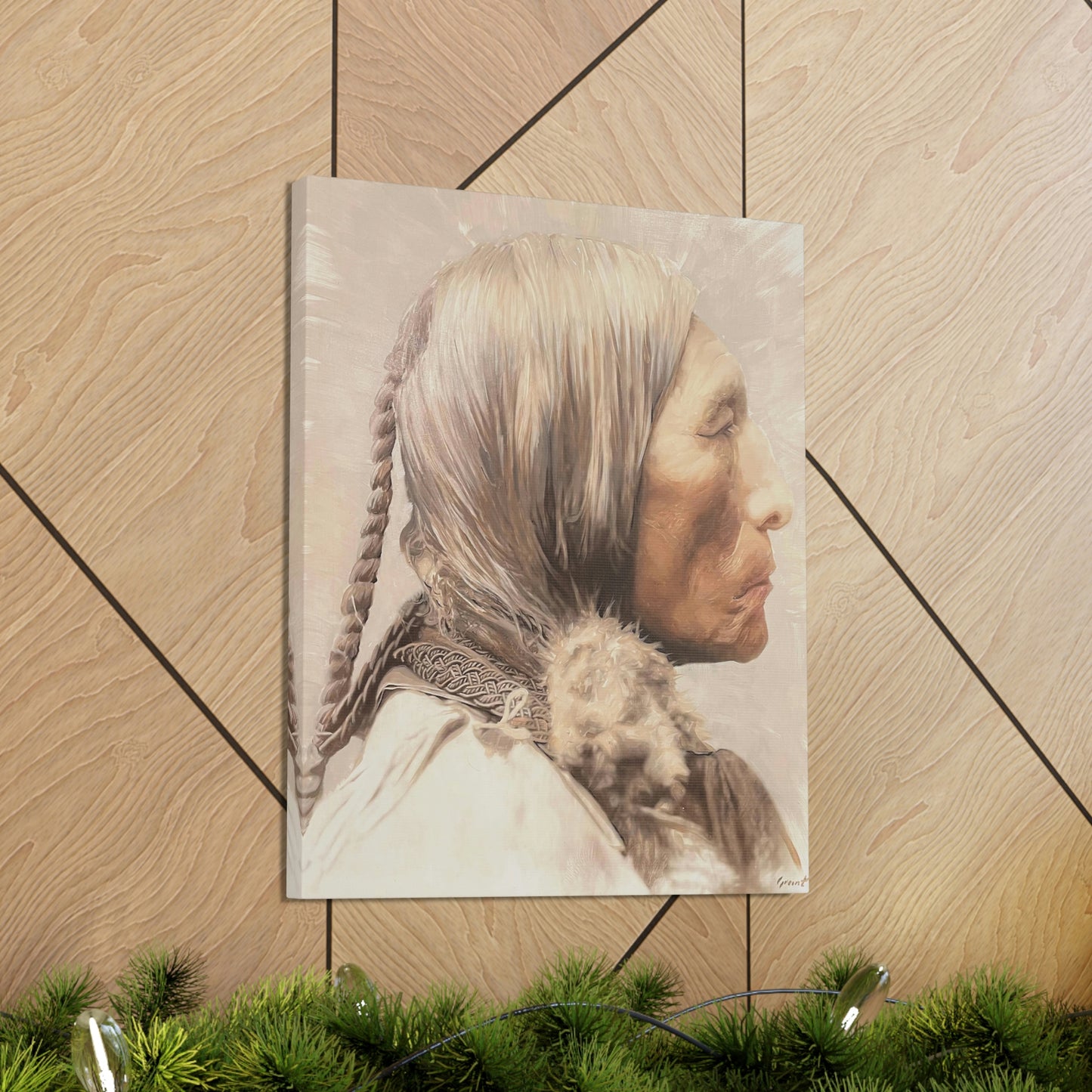 "Chief Wolf Robe" Stretched Canvas