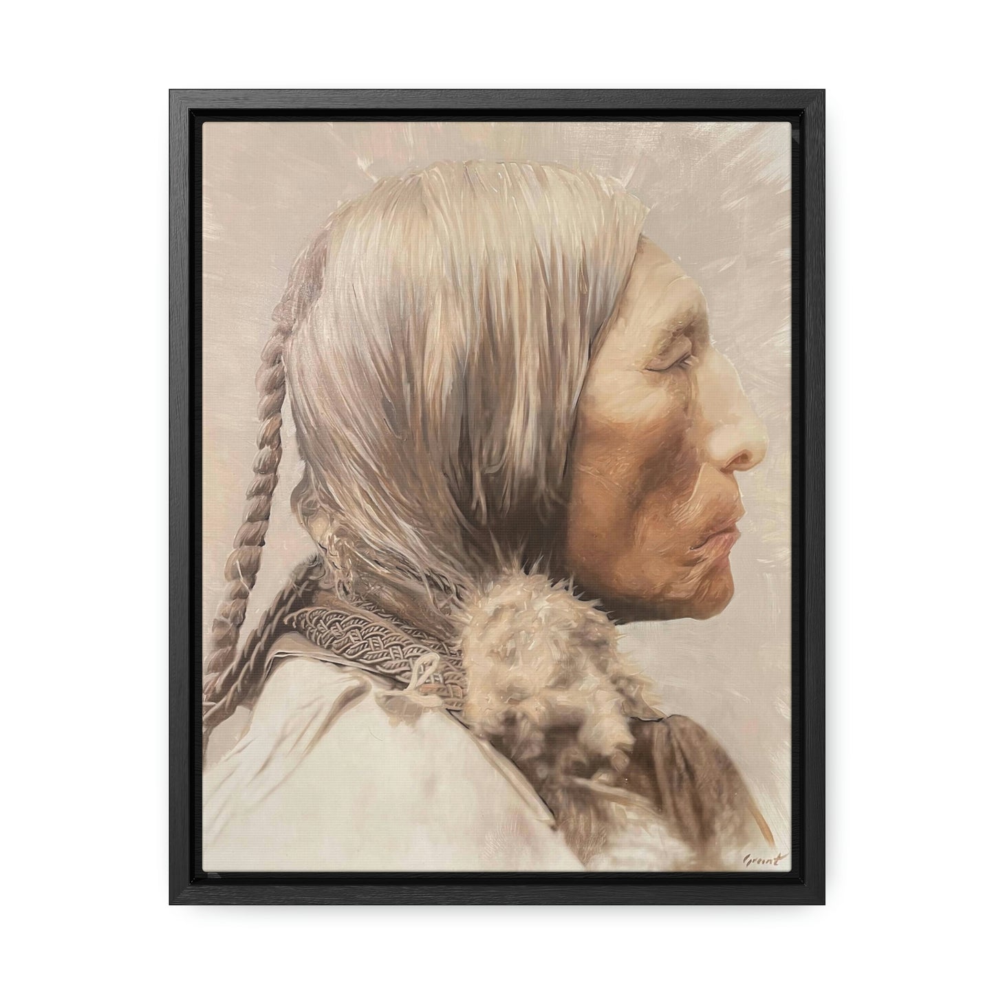 "Chief Wolf Robe" Framed Canvas