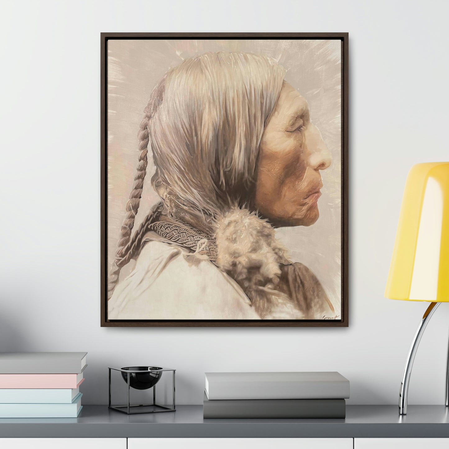 "Chief Wolf Robe" Framed Canvas