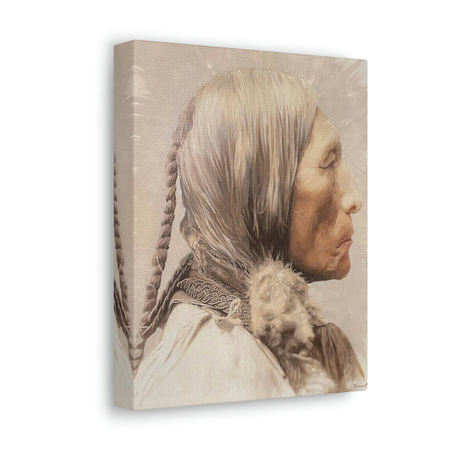 "Chief Wolf Robe" Stretched Canvas