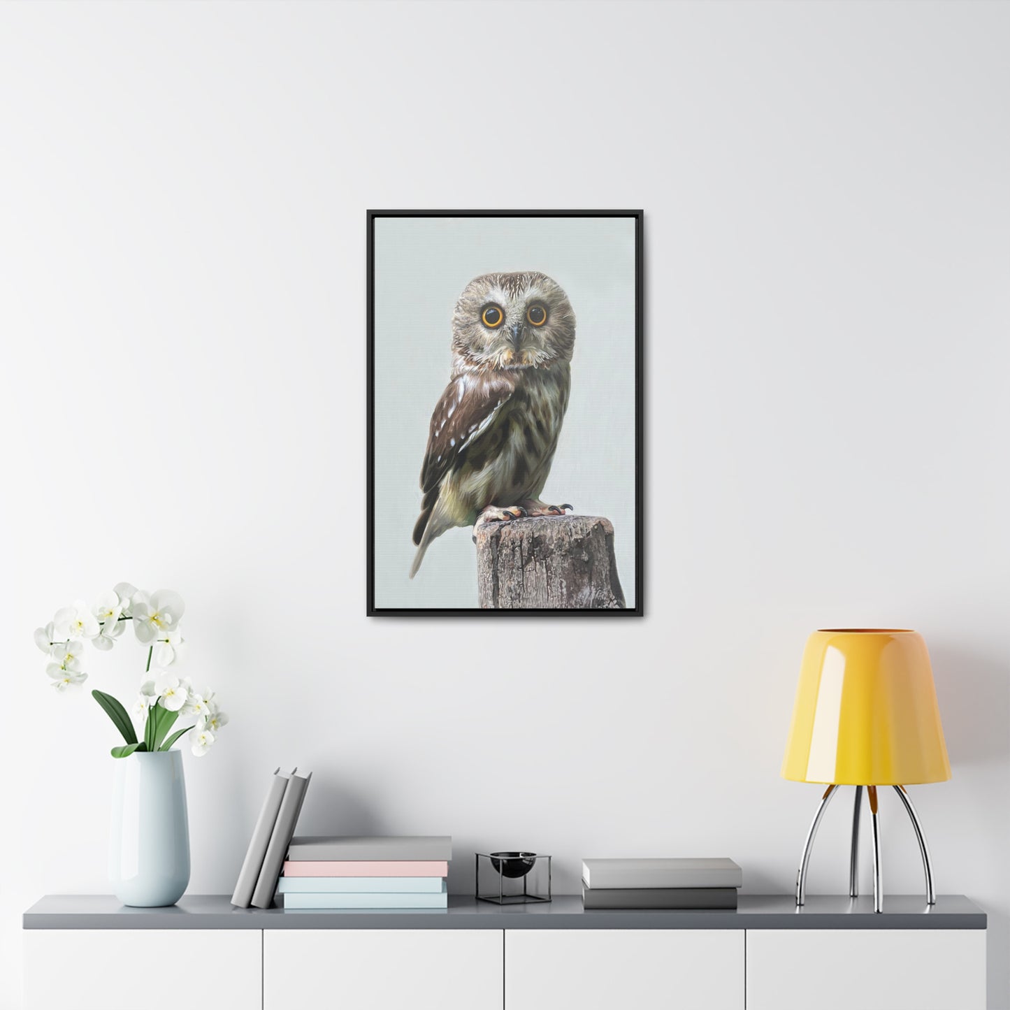 "Owl's Gaze" Framed Canvas