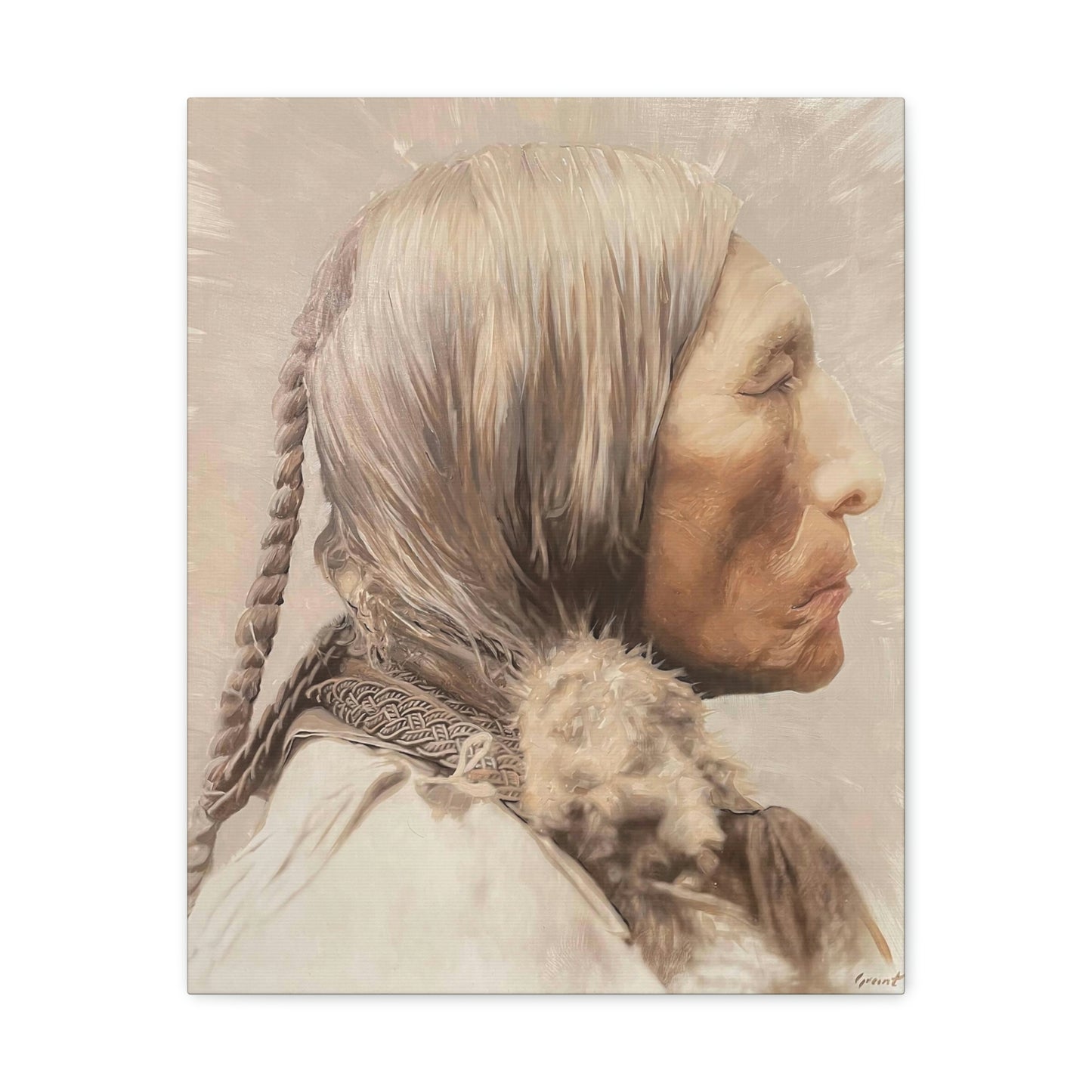 "Chief Wolf Robe" Stretched Canvas