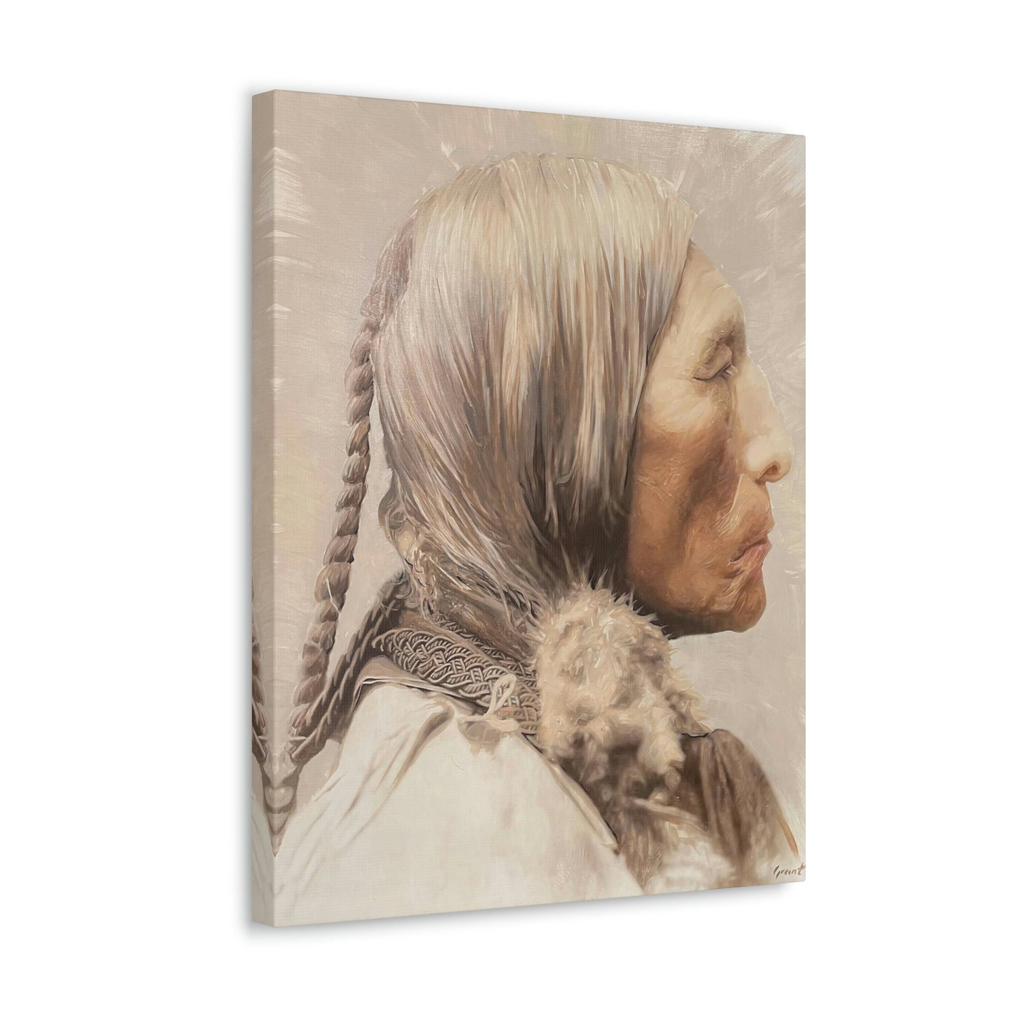 "Chief Wolf Robe" Stretched Canvas