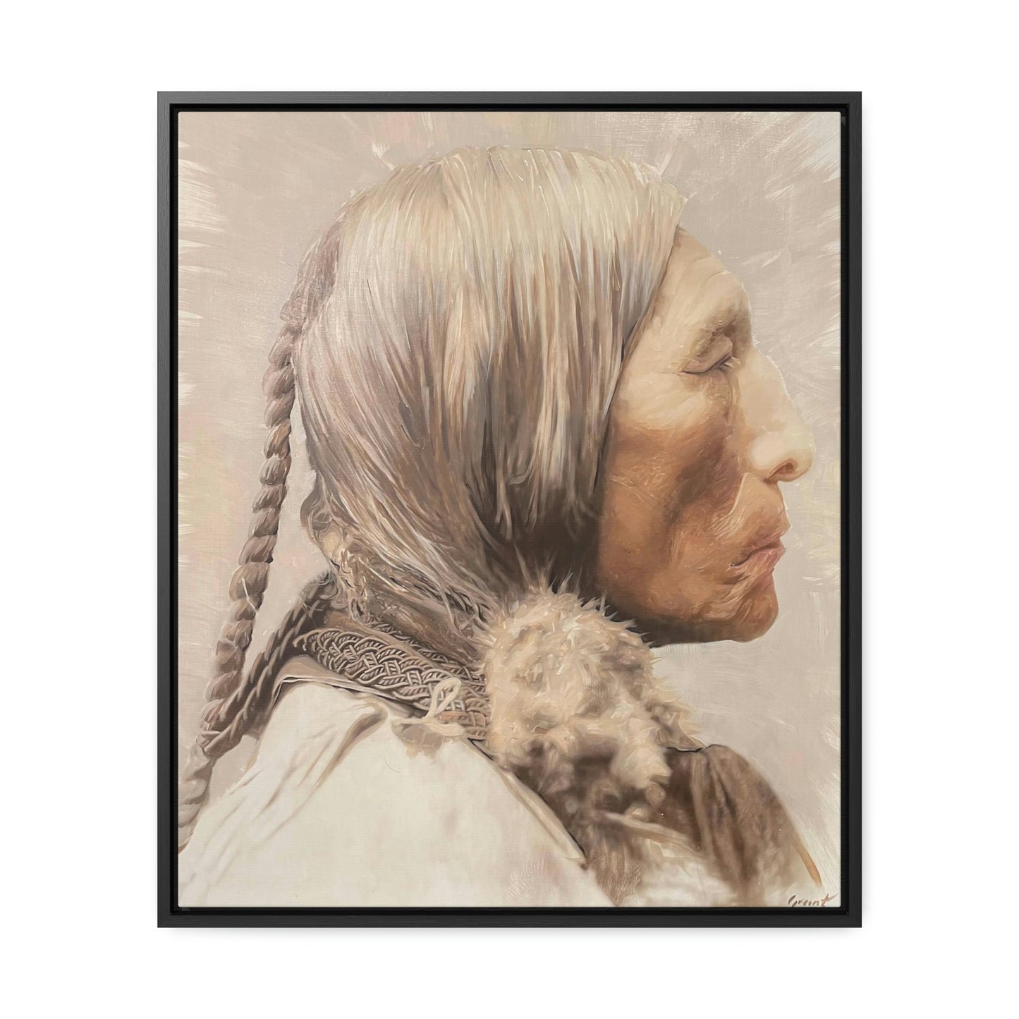 "Chief Wolf Robe" Framed Canvas