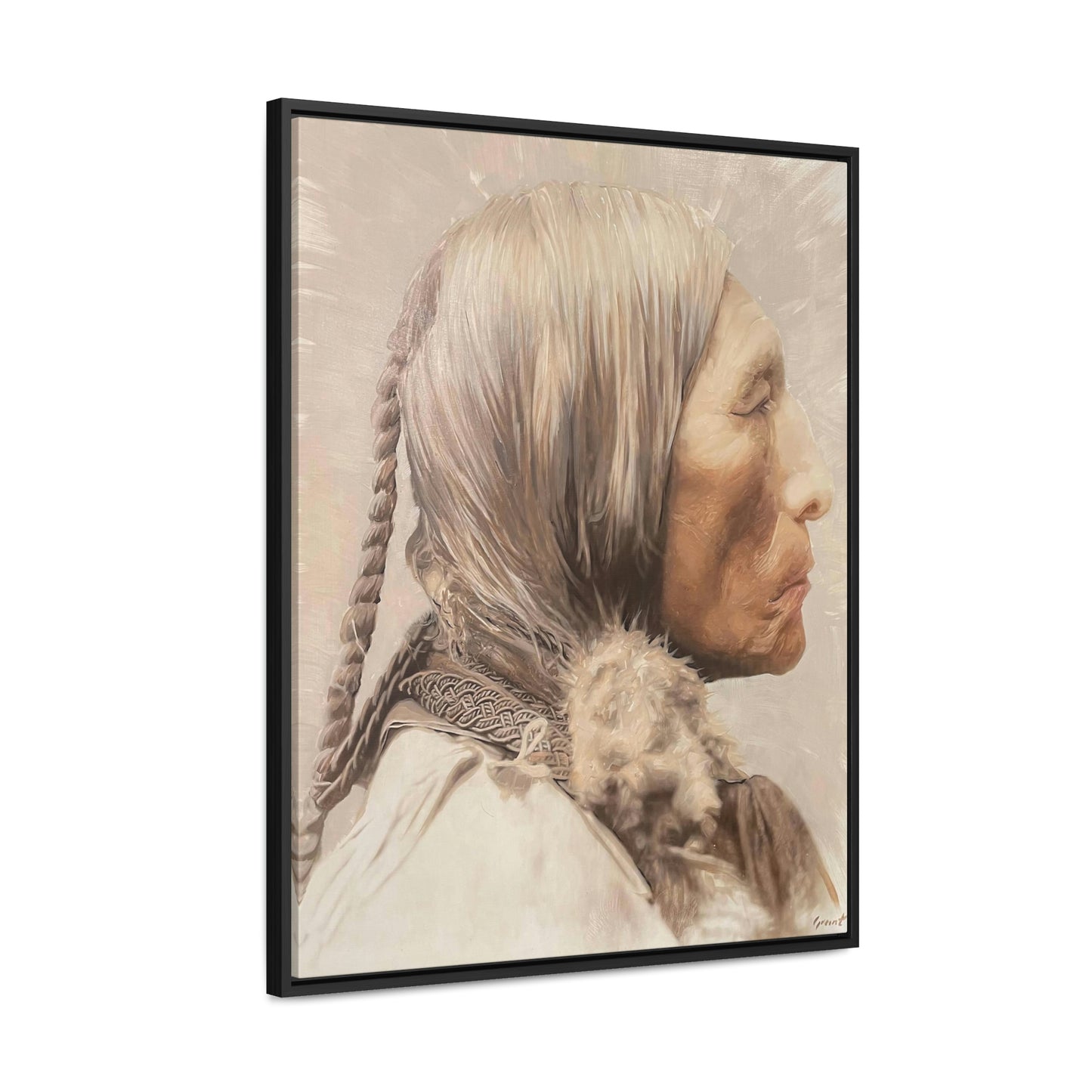 "Chief Wolf Robe" Framed Canvas