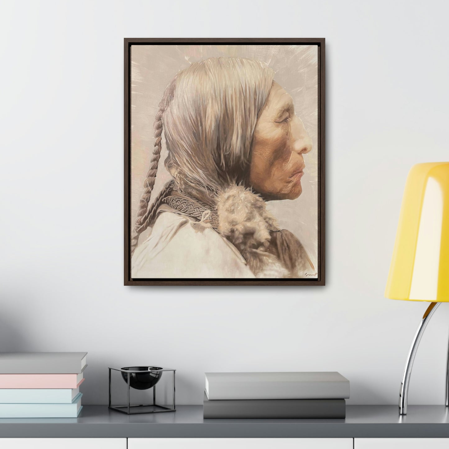 "Chief Wolf Robe" Framed Canvas