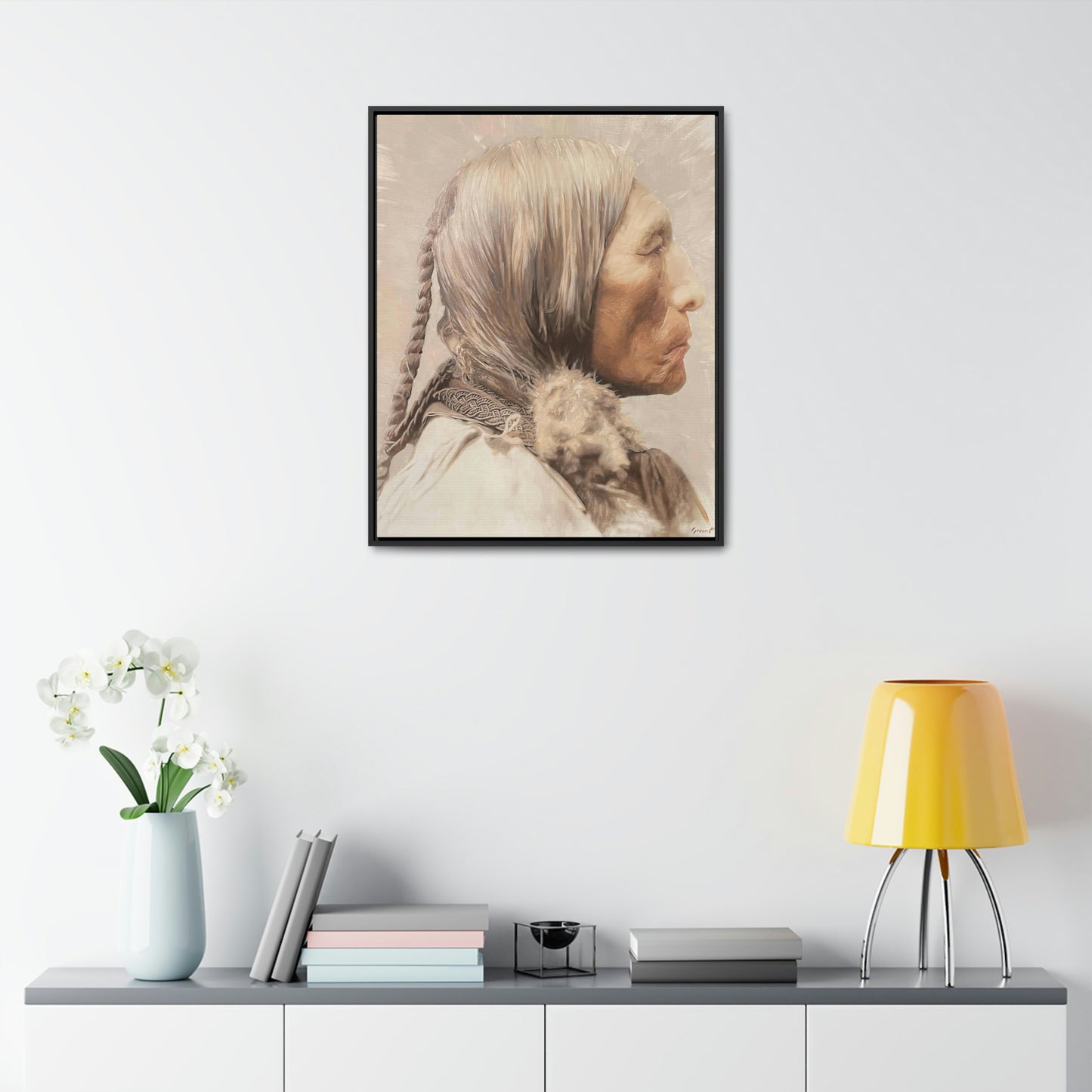 "Chief Wolf Robe" Framed Canvas