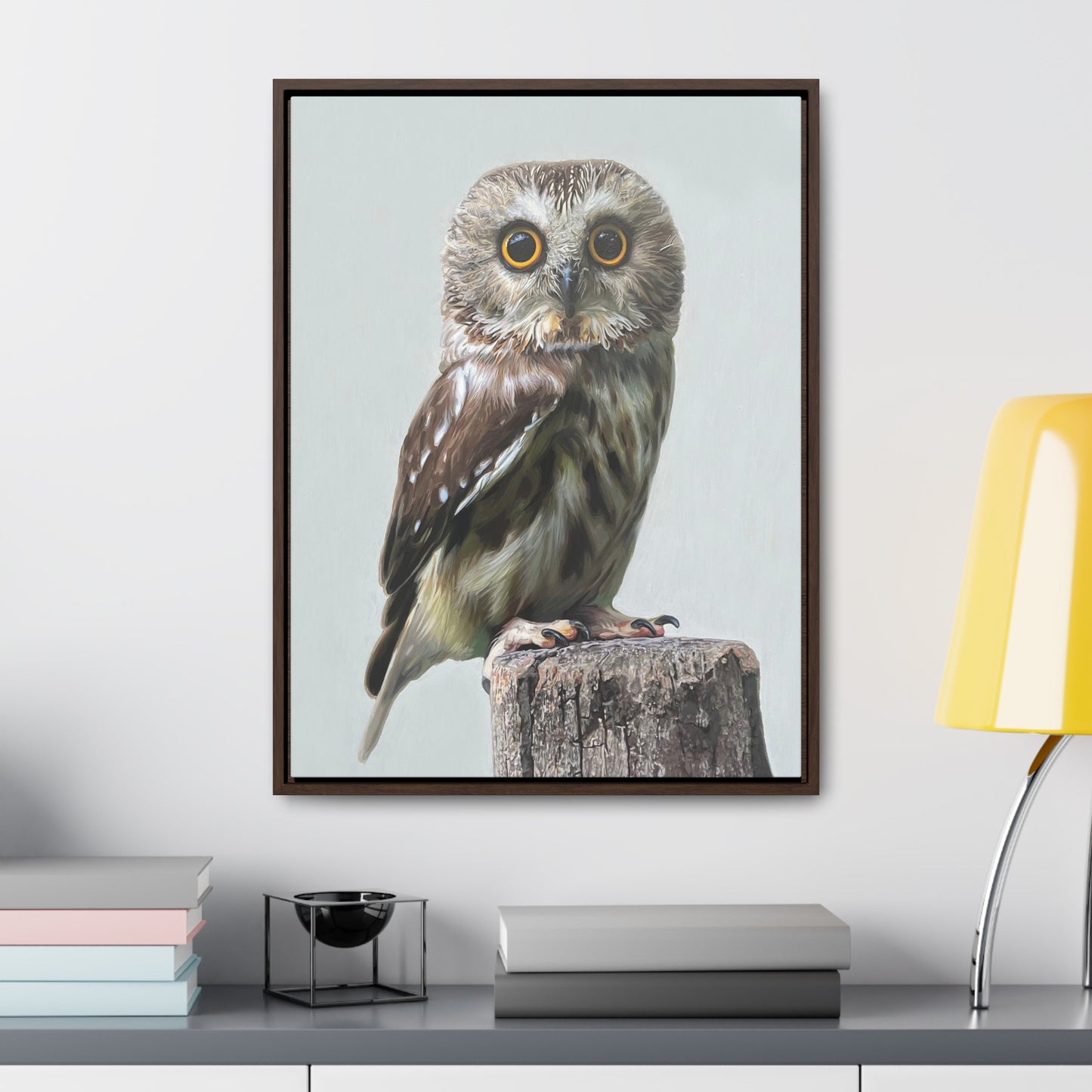 "Owl's Gaze" Framed Canvas