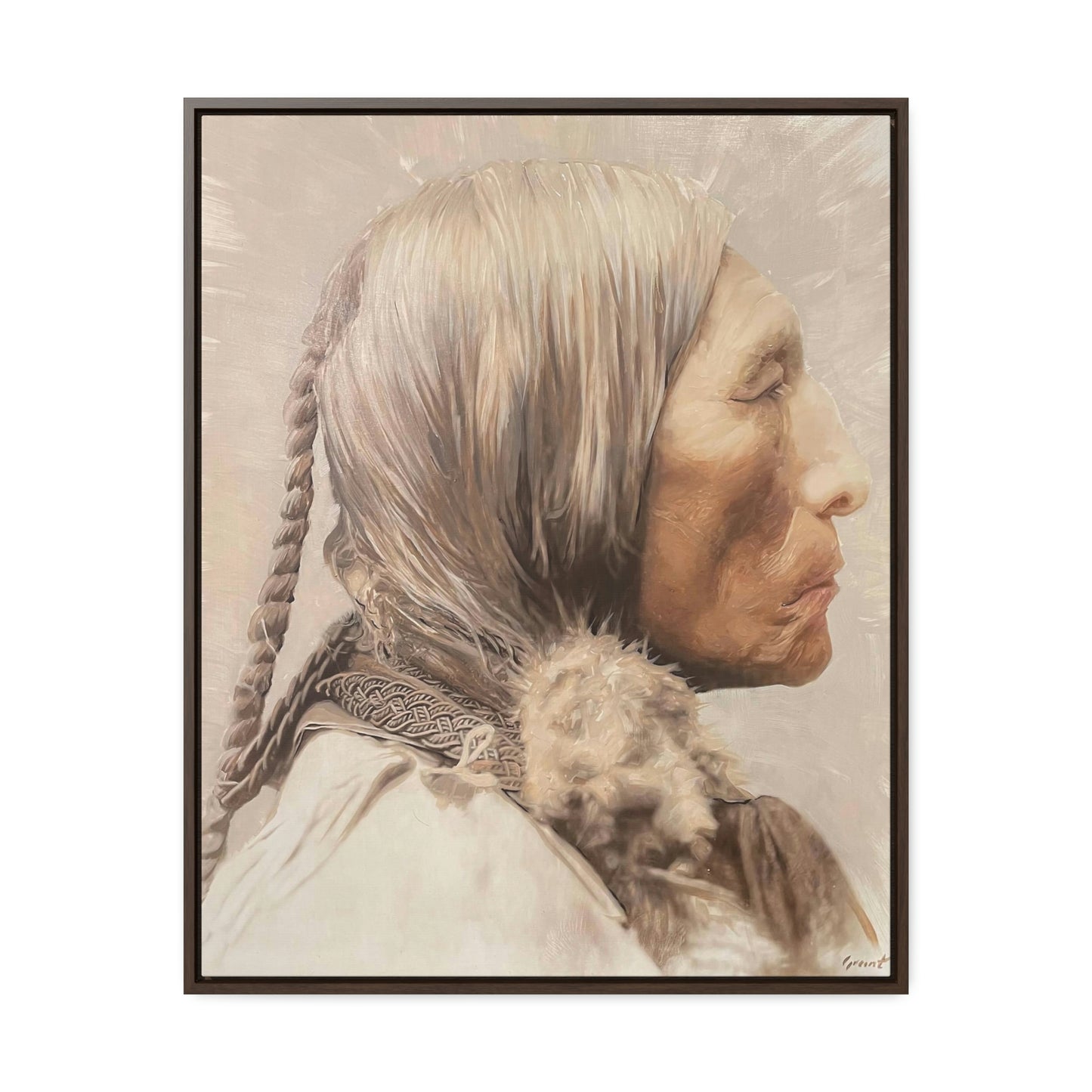 "Chief Wolf Robe" Framed Canvas