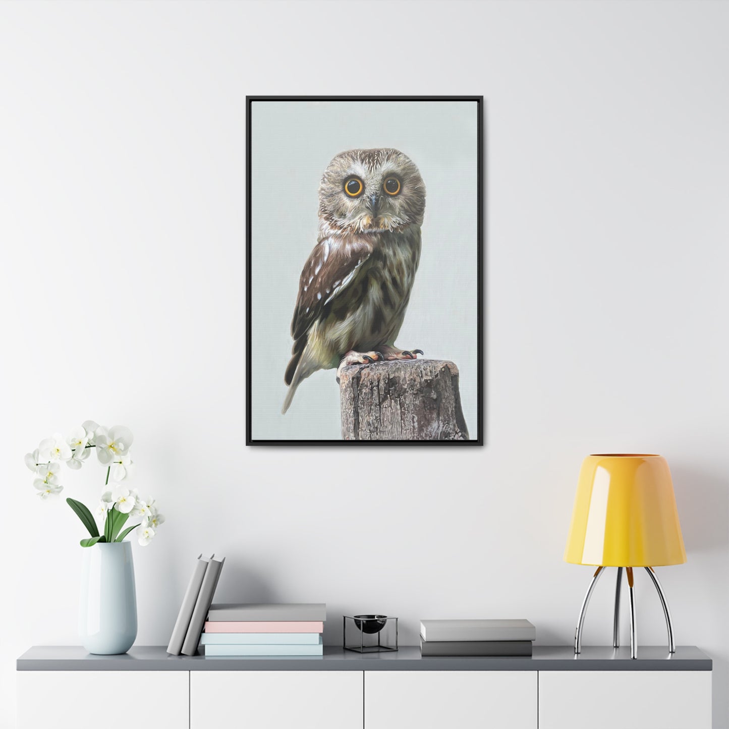 "Owl's Gaze" Framed Canvas