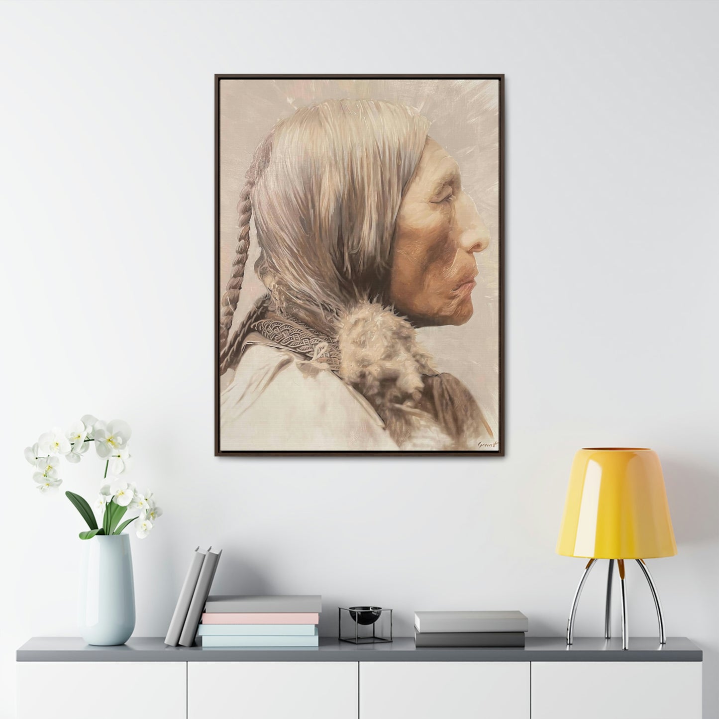 "Chief Wolf Robe" Framed Canvas