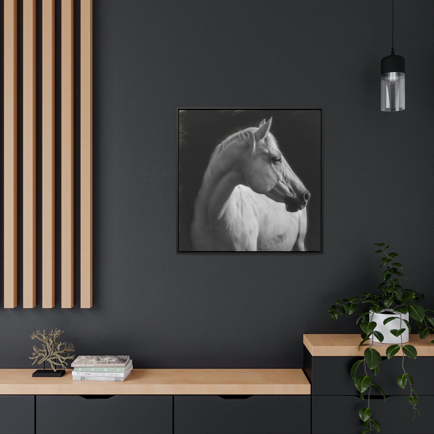 "The Mellow Mustang" Framed Canvas