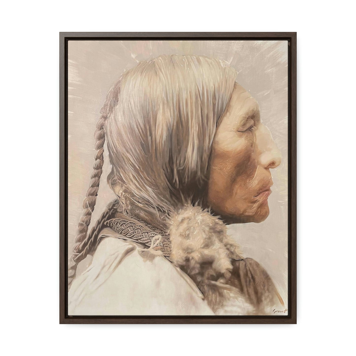 "Chief Wolf Robe" Framed Canvas